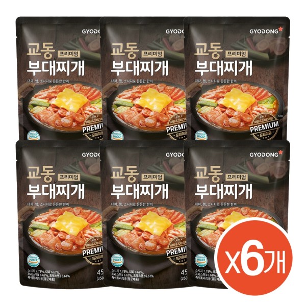 프리미엄 진한 사골육수로 만든 전통 부대찌개 450g(실온) X6팩